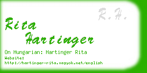 rita hartinger business card